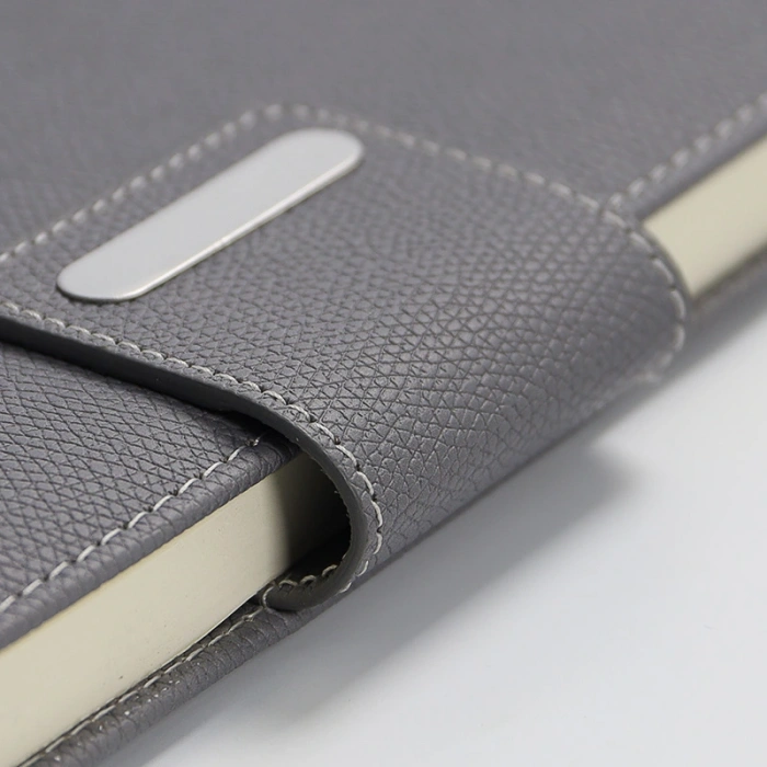 Mıknatıs Kapaklı Kalemli Ajanda Günlük Not Defteri Notebook Gri