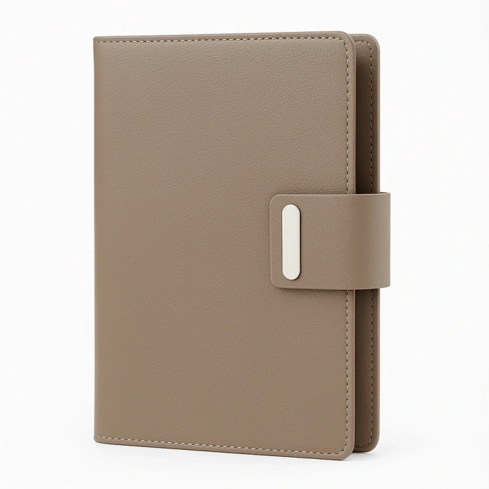 Mıknatıs Kapaklı Kalemli Ajanda Günlük Not Defteri Notebook Kahverengi