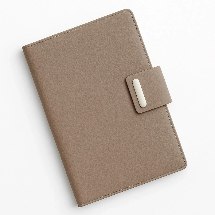 Mıknatıs Kapaklı Kalemli Ajanda Günlük Not Defteri Notebook Kahverengi