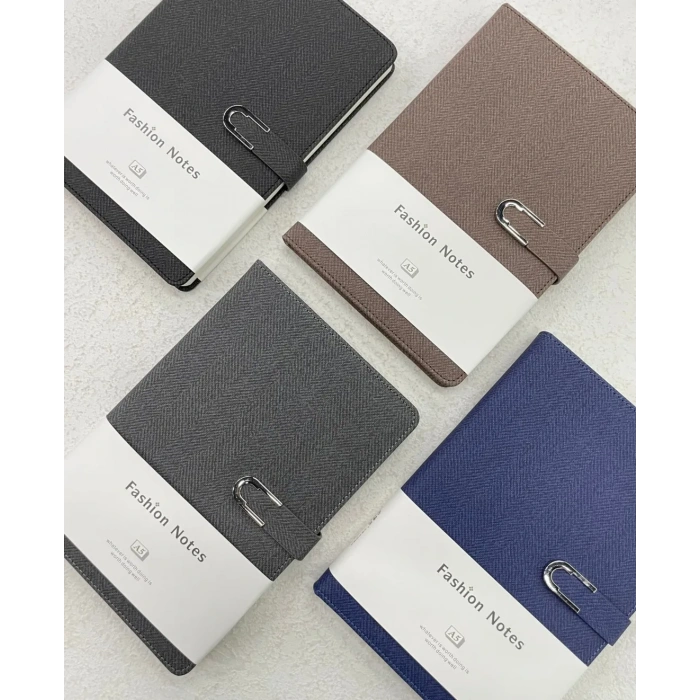 Kumaş Mıknatıs Kapaklı Kalemli Ajanda Günlük Not Defteri Notebook Kahve