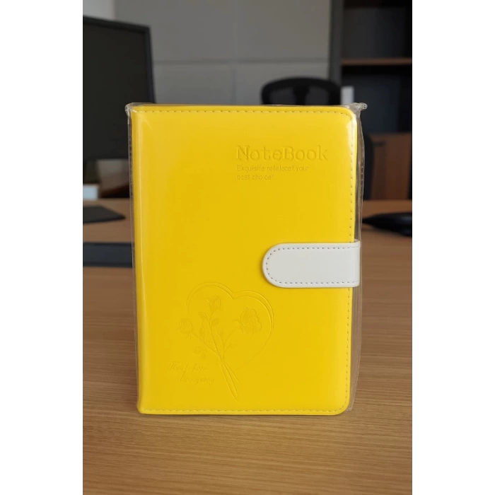 Mıknatıslı Ajanda Günlük Not Defteri Notebook Sarı İthal Ürün