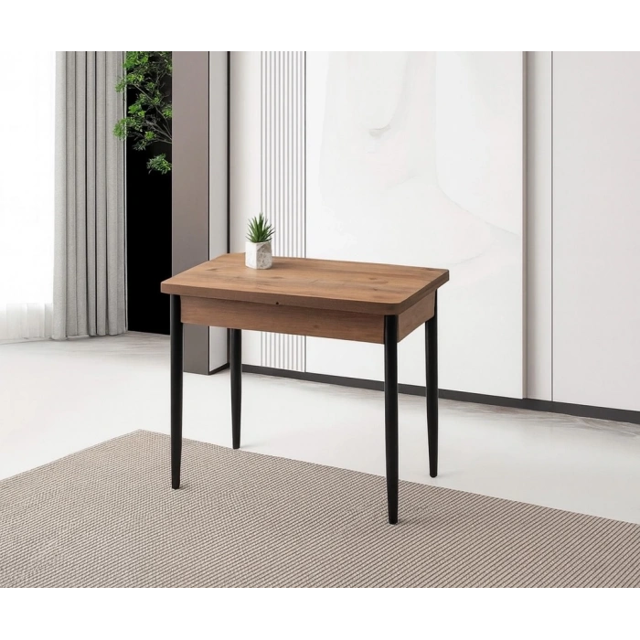 Milano Ortadan Açılır Büyüyen Ahşap Yemek Masası Meşe 60x100cm SADECE MASA FİYATIDIR