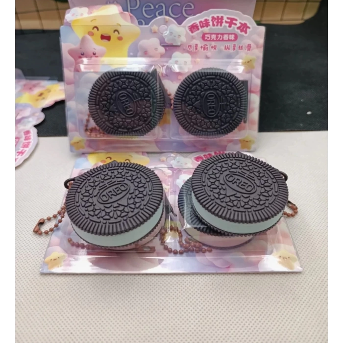 2li Mini Oreo Figürlü Kokulu Not Defteri Zincirli Anahtarlık