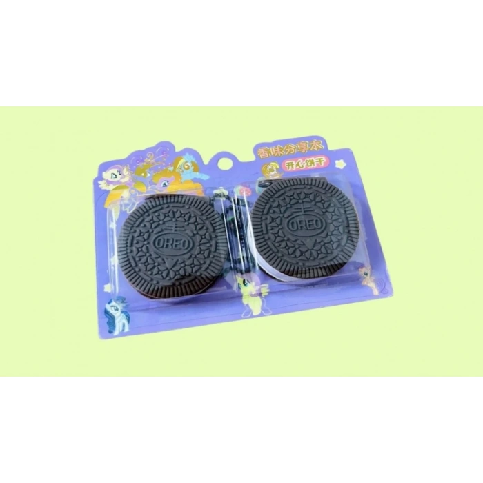 2li Mini Oreo Figürlü Kokulu Not Defteri Zincirli Anahtarlık