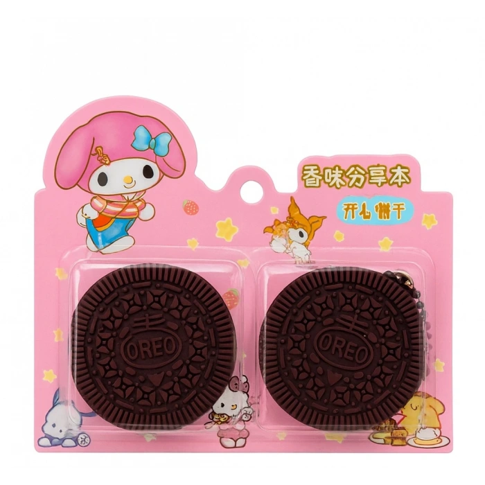 2li Mini Oreo Figürlü Kokulu Not Defteri Zincirli Anahtarlık