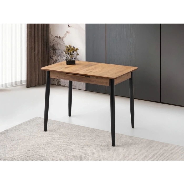 Ortadan Açılır Büyüyen Ahşap Yemek Masası Meşe 80x130cm SADECE MASA FİYATIDIR