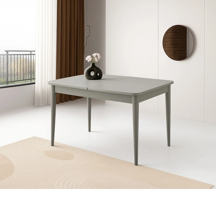 Ortadan Açılır Büyüyen Yemek Masası Açık Gri 90x160cm