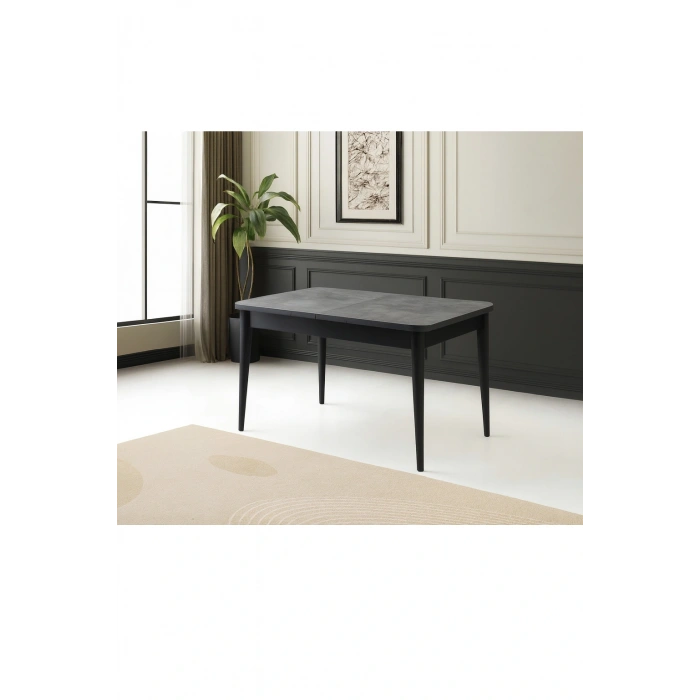 Ortadan Açılır Büyüyen Yemek Masası Gümüş Gri 70x120cm