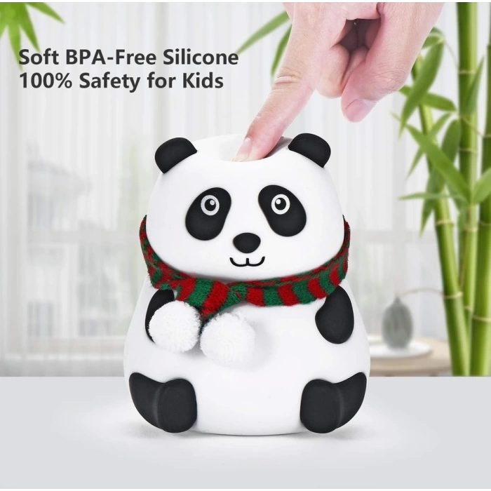 Panda Gece Lambası Dokunmatik Sensörlü Renkli Çocuklar İçin Usb Şarjlı İthal Ürün