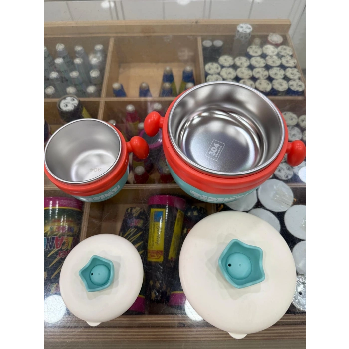 Paslanmaz Çelik Sızdırmaz Saklama Kabı Beslenme Kabı 260-500 ML Yeşil İthal Ürün