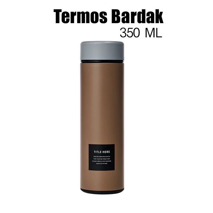 Paslanmaz Çelik Termos Su Şişesi 350ml Vakumlu Kapak Kahve İthal Ürün
