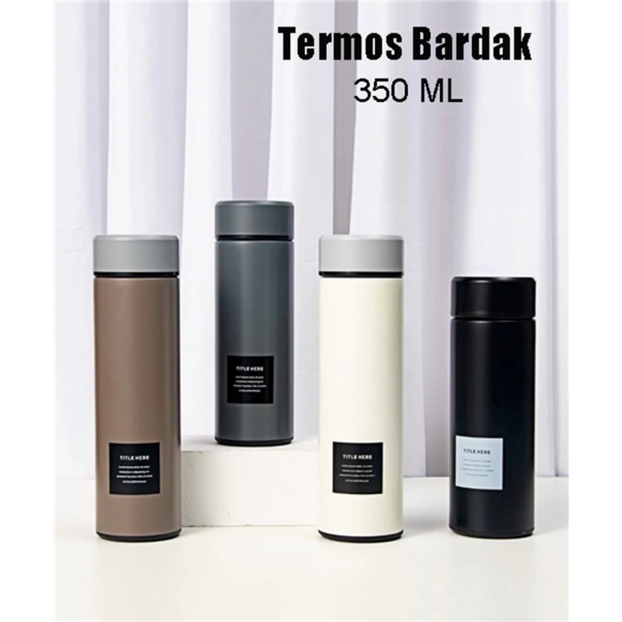 Paslanmaz Çelik Termos Su Şişesi 350ml Vakumlu Kapak Kahve İthal Ürün