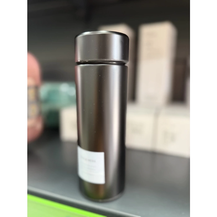 Paslanmaz Çelik Termos Su Şişesi 350ml Vakumlu Kapak Siyah İthal Ürün