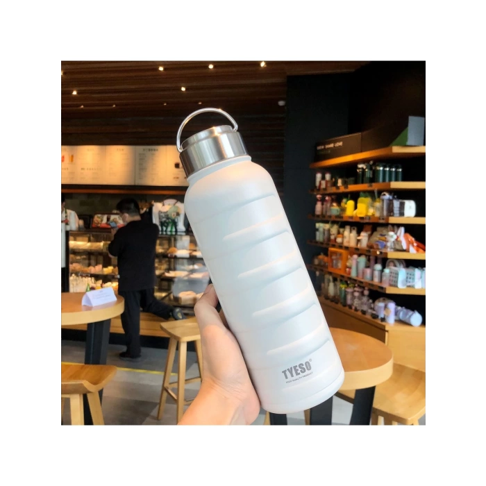 Paslanmaz Çelik Termos Su Şişesi 360ml Vakumlu Kapak Beyaz İthal Ürün