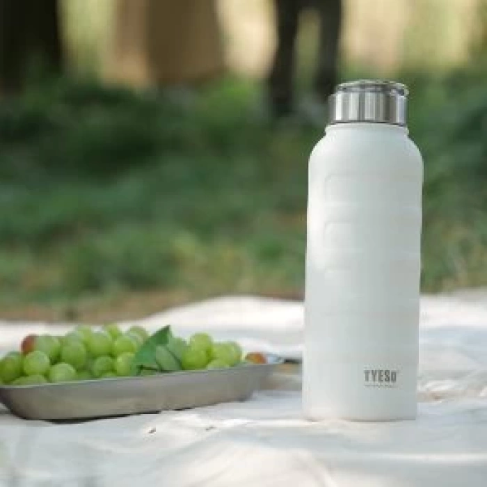 Paslanmaz Çelik Termos Su Şişesi 360ml Vakumlu Kapak Beyaz İthal Ürün