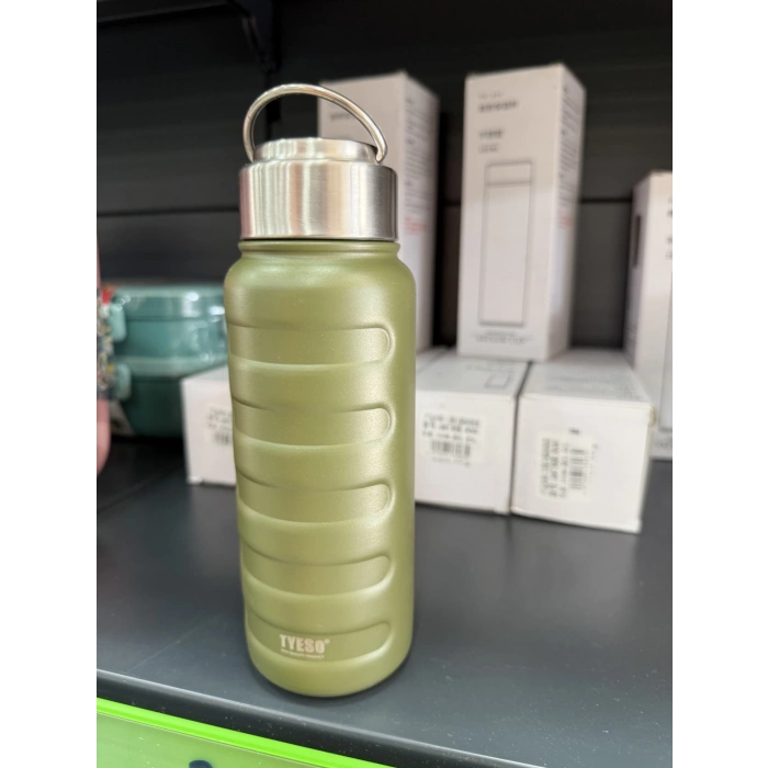 Paslanmaz Çelik Termos Su Şişesi 360ml Vakumlu Kapak Yeşil İthal Ürün