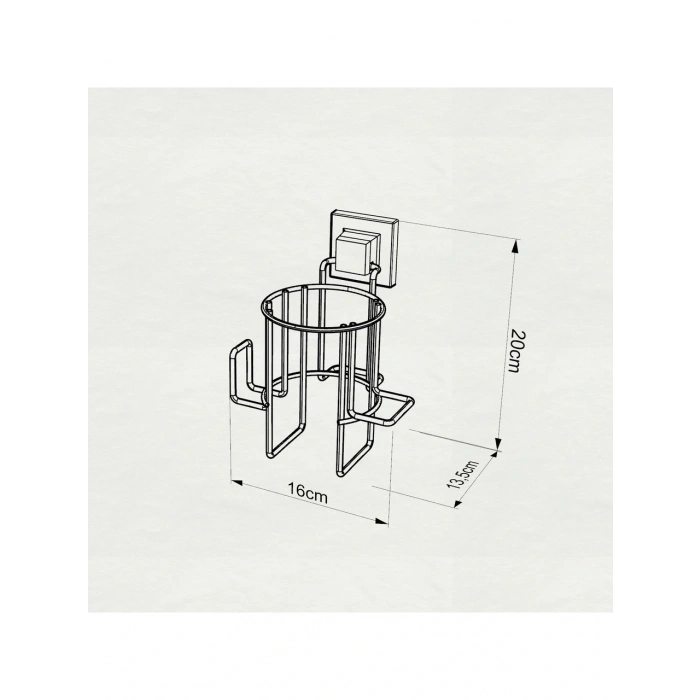 Saç Kurutmalık Askısı Paslanmaz EasyFix Yapışkanlı Siyah