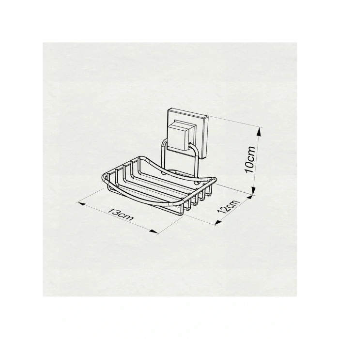 Tek Katlı Sabunluk Paslanmaz Siyah Yapışkanlı EasyFix