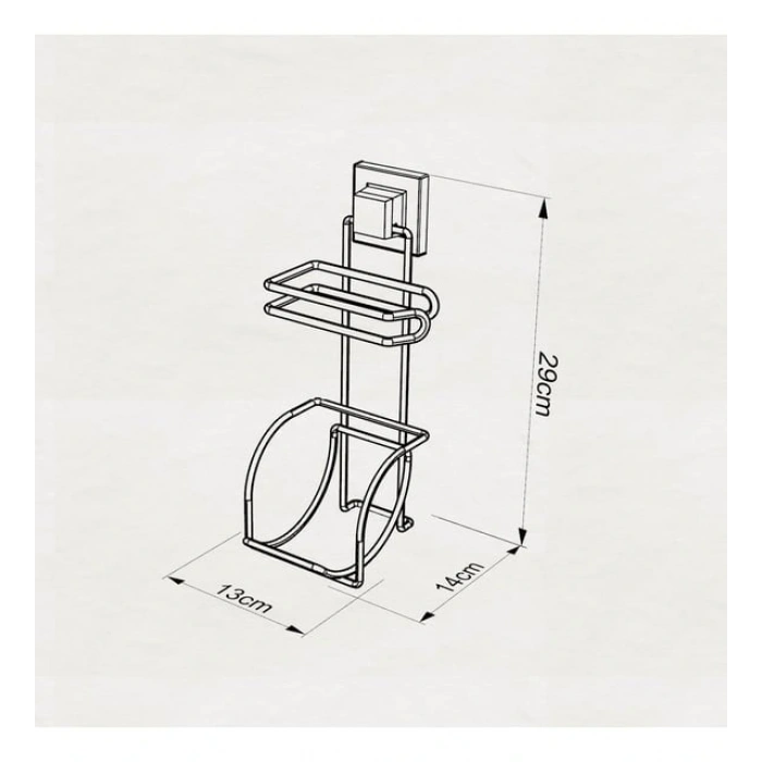 Tuvalet Kağıdı Askısı 2 Raf Yedekli Siyah EasyFix