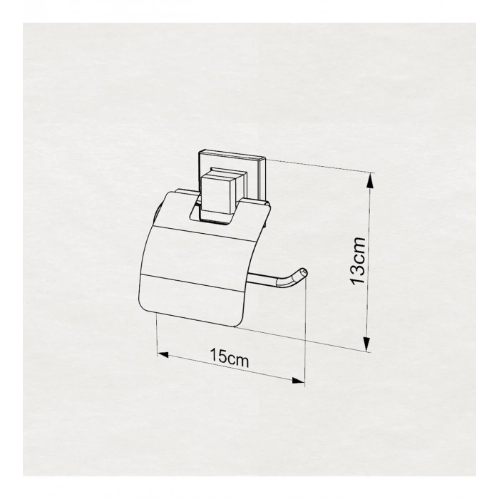 Tuvalet Kağıdı Askısı Kapaklı Yapışkanlı EasyFix Siyah