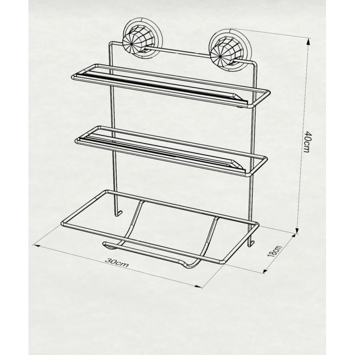 Vakumlu 3 Katlı Folyoluk Strech Film ve Kağıt Havluluk Siyah