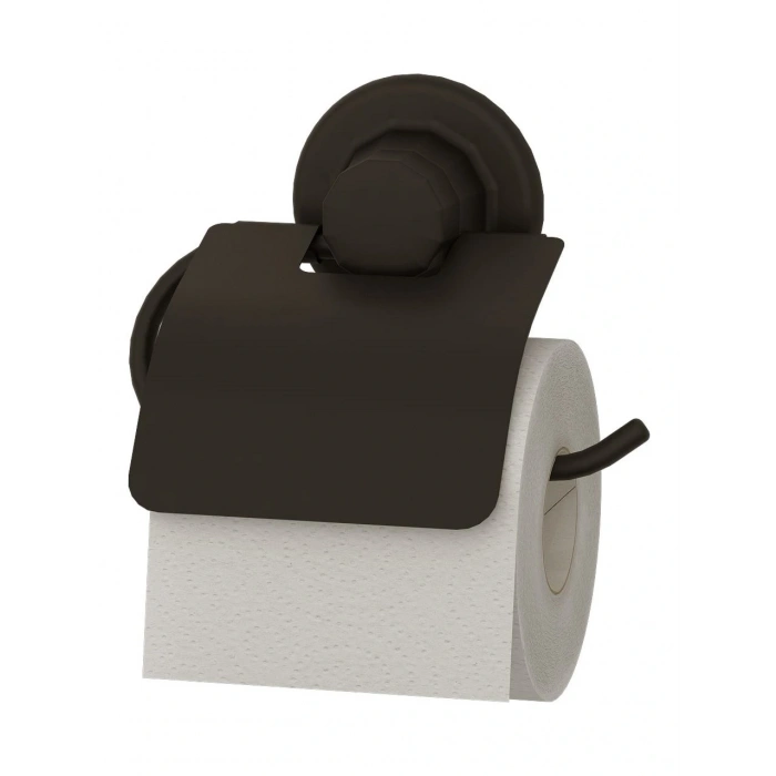 Vakumlu Tuvalet Kağıdı Askısı Kapaklı Siyah