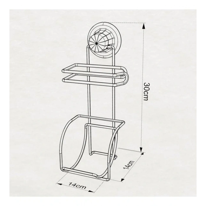 Vakumlu Tuvalet Kağıdı Askısı Yedekli Siyah S282
