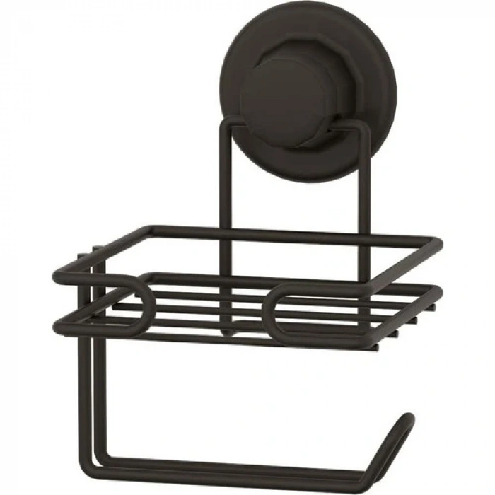 Vakumlu Tuvalet Kağıdı Askısı Yedekli Siyah S275