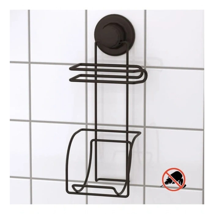 Vakumlu Tuvalet Kağıdı Askısı Yedekli Siyah S282