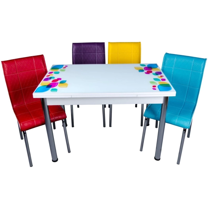 Yandan Açılır Büyüyen Cam Mutfak Masası Damla 60x90cm SADECE MASA