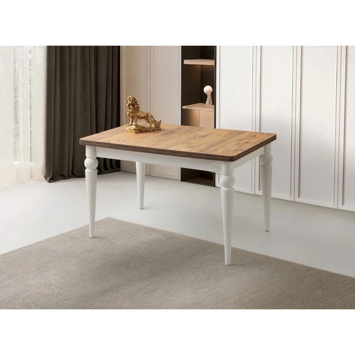 Yandan Açılır Büyüyen Yemek Masası Meşe-Beyaz 60x90cm