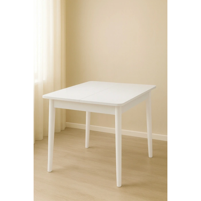 Yanlardan Açılır Büyüyen Yemek Masası Beyaz 65x100cm SADECE MASA FİYATIDIR