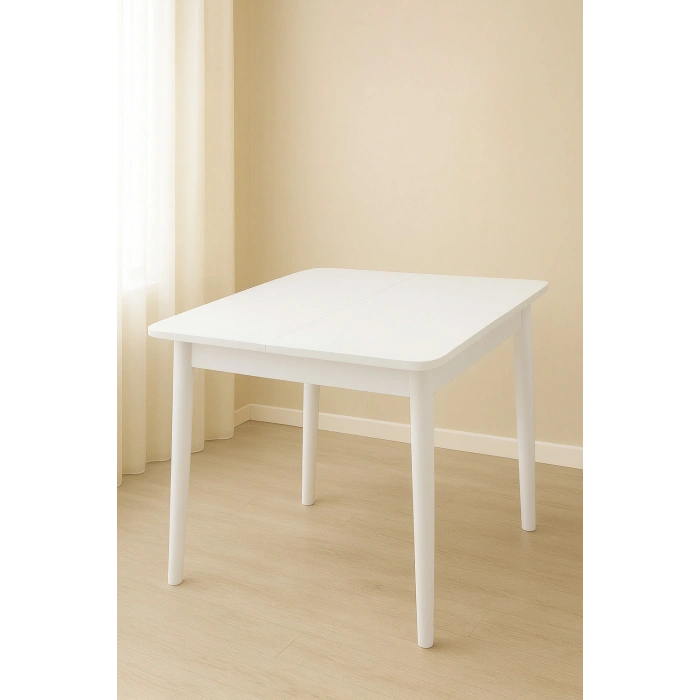 Yanlardan Açılır Büyüyen Yemek Masası Beyaz 65x100cm SADECE MASA FİYATIDIR