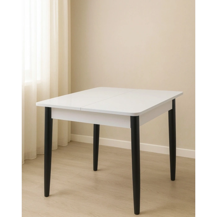 Yanlardan Açılır Büyüyen Yemek Masası Beyaz 75x80cm SADECE MASA FİYATIDIR