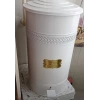 Pedallı Metal Galvaniz Mutfak Banyo Kapaklı Çöp Kovası 30 Lt Beyaz