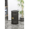 Pedallı Metal Galvaniz Mutfak Banyo Kapaklı Çöp Kovası 30 Lt Siyah