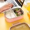 2 Bölmeli Paslanmaz Çelik Sızdırmaz Saklama Kabı Beslenme Kabı 0,85 Lt. Pembe İthal Ürün