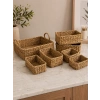Dekoratif Naturel Dikdörtgen Düzenleyici Hasır Sepet 7 li