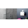 Banyo Köşe Rafı Tek Katlı Şampuanlık Vidalı + Vakumlu Tuvalet Kağıtlık