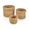 Dekoratif Natural Yuvarlak Düzenleyici Hasır Sepet Saksılık 3 lü Set CL-13055