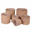 Dekoratif Natural Yuvarlak Düzenleyici Hasır Sepet Poşetli Saksılık 6lı Set