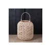 Dekoratif Silindir Örme Rattan Fener 25 cm