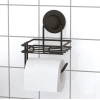 Delme Vida Matkap Yok! Vakumlu Yedekli Tuvalet Kağıtlık Mat Siyah