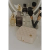 Deri Mini Baklava Desenli Seyahat Takı Bijuteri Mücevher Kutusu Organizer Düzenleyici 11,5cm Krem İthal Ürün