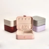Deri Mini Baklava Desenli Seyahat Takı Bijuteri Mücevher Kutusu Organizer Düzenleyici 11,5cm Pembe İthal Ürün