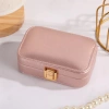 Deri Seyahat Takı Bijuteri Mücevher Kutusu Organizer Düzenleyici 20cm Pembe İthal Ürün