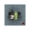 Easyfix Yapışkanlı Banyo Duvar Rafı Şampuanlık Köşe Rafı Siyah