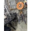 Ledli Tripod Ahşap Ayaklı Dekoratif Saat Döner Çarklı Gold-Meşe
