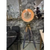 Ledli Tripod Ahşap Ayaklı Dekoratif Saat Döner Çarklı Gold-Meşe