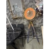 Ledli Tripod Ahşap Ayaklı Dekoratif Saat Döner Çarklı Gold-Meşe